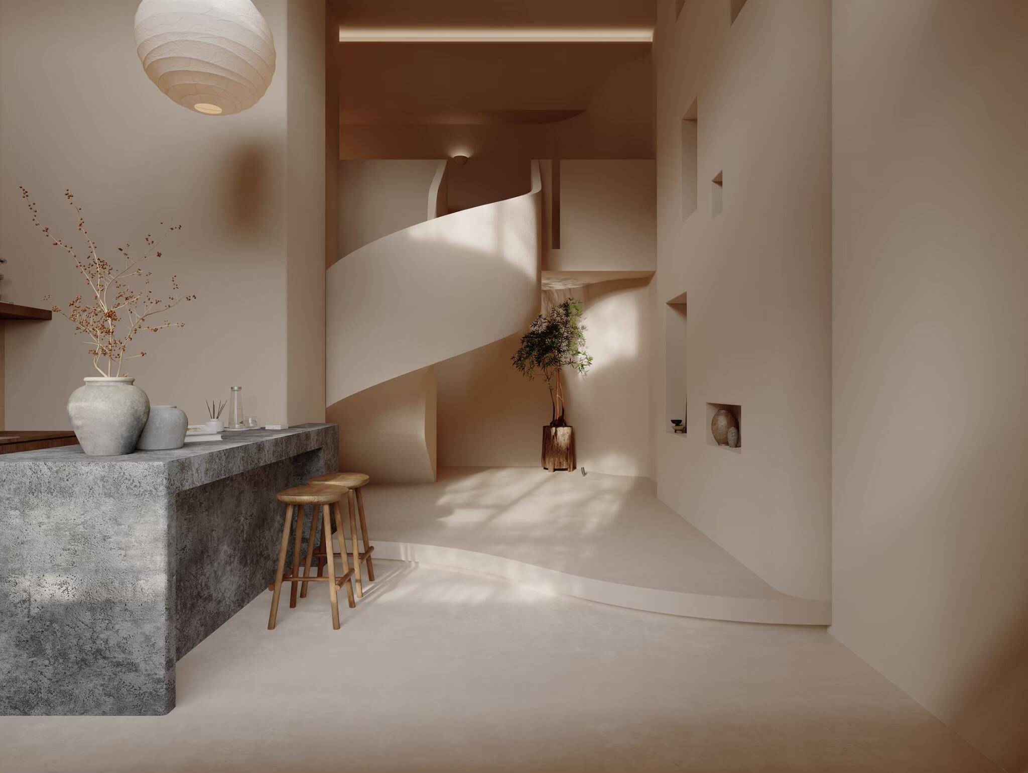 Mokuzawa 木澤 40坪,侘寂風,店面設計