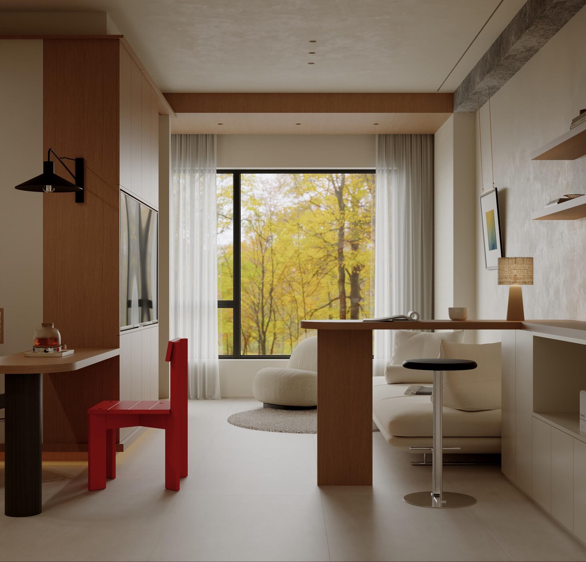 安和棲寓 15坪,1房2廳1衛,日式現代風,新成屋