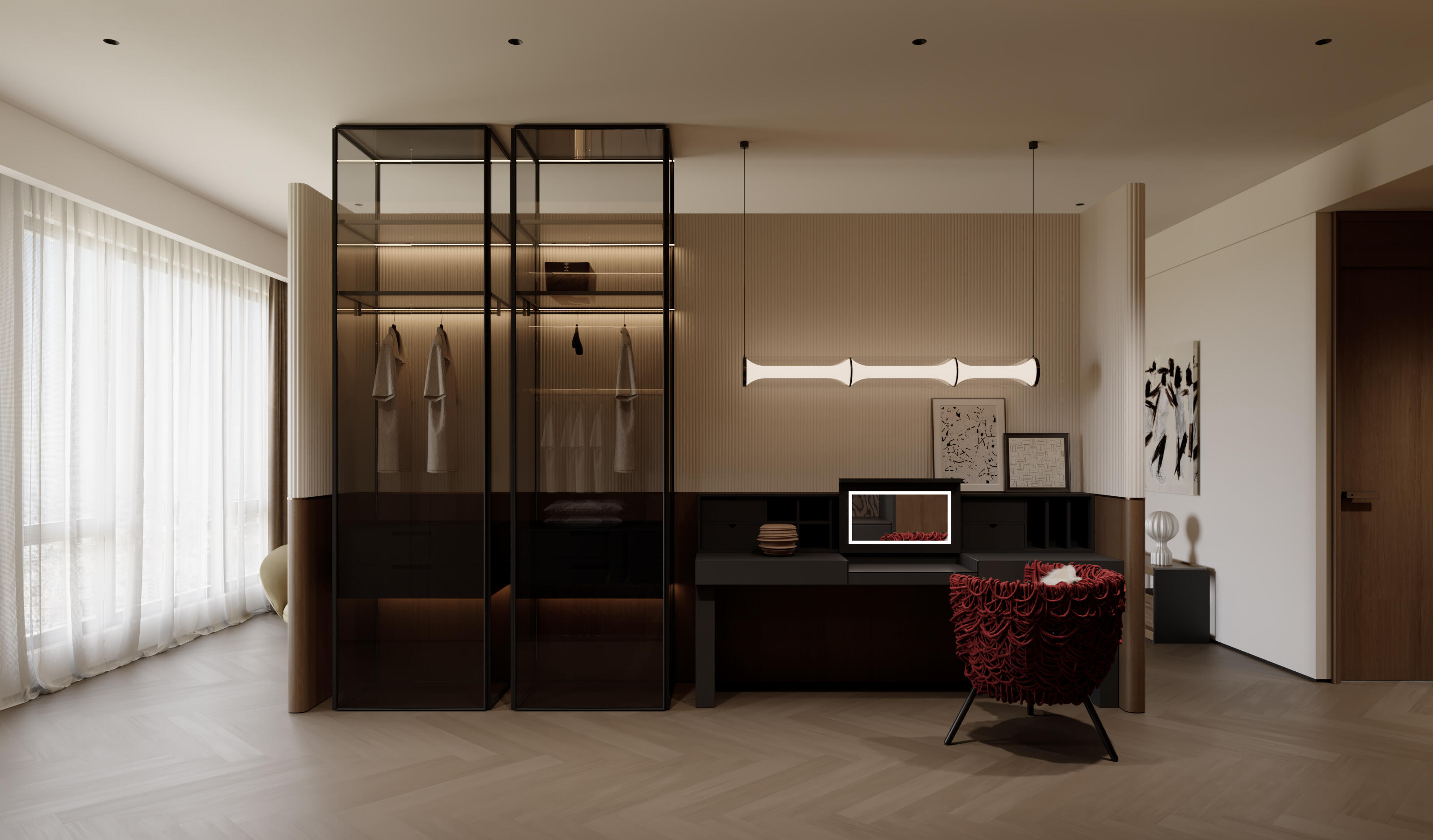 從晨起至入眠，讓系統櫃設計溫柔承接你的日常｜系統衣櫃與梳妝台內部解構